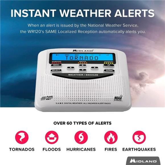 Emergency Weather Alert Radio -S.A.M.E. Localized Programming,Trilingual Display - Picture 3 of 6